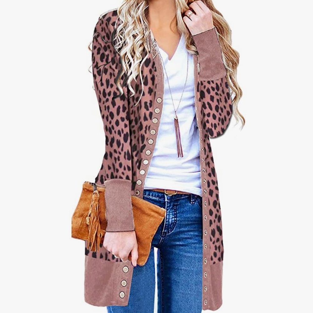 Animal print cardigan worn once - Picture 4 of 5
